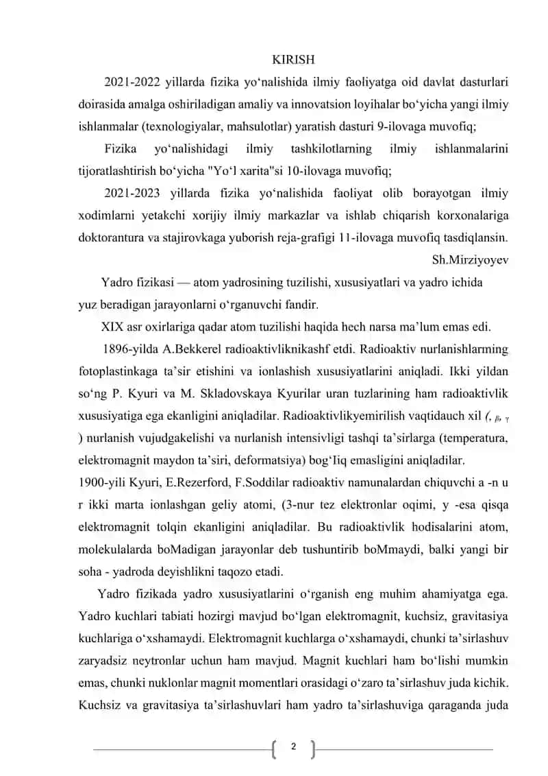 ELEMENTAR ZARRALAR VA ADRONLAR. KURS ISHI 2