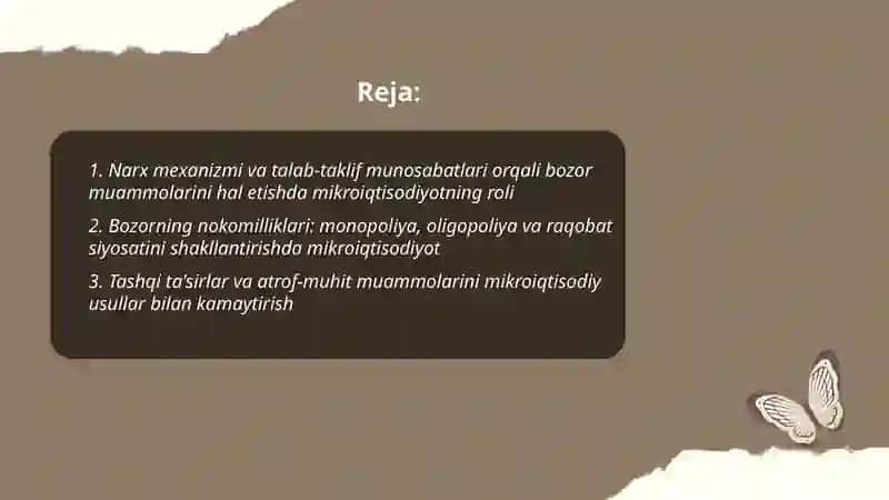 Zamonaviy bozor iqtisodiyoti muammolarini yechishda mikroiqtisodiyot fanining ahamiyati 2