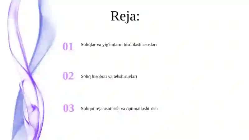 Soliqlar va yig'imlarni hisoblash asoslari 2