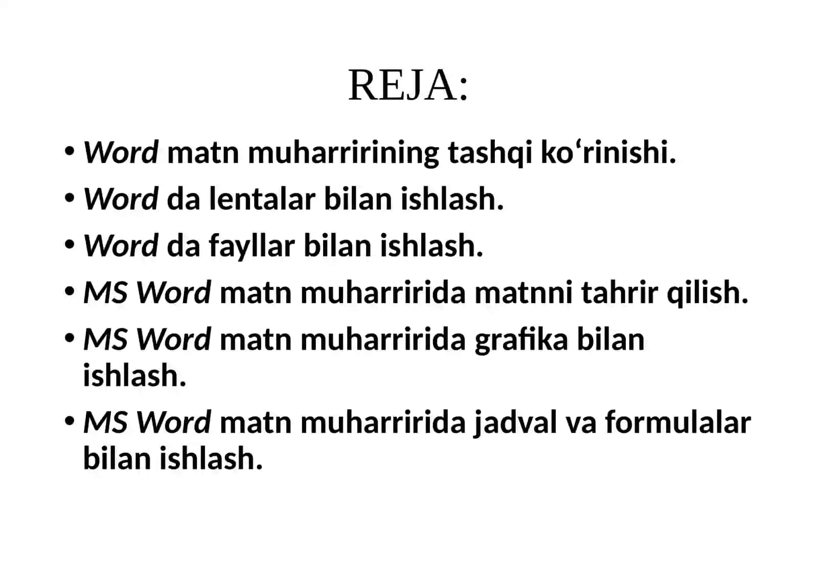 Matn axborotlarini qayta ishlash texnologiyalari 2
