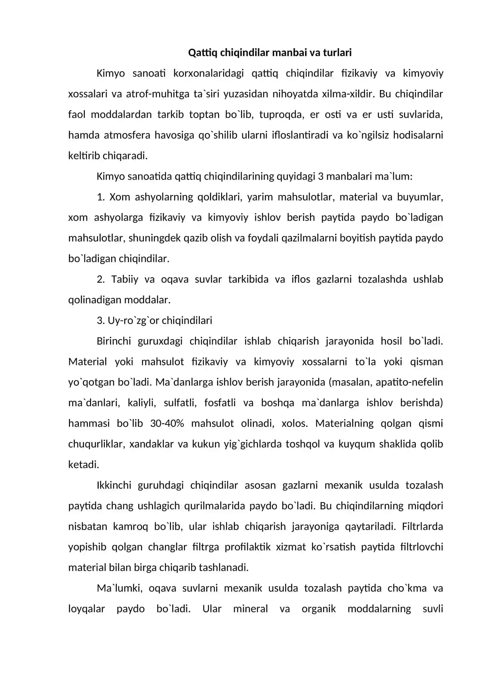 Qattiq chiqindilarini qayta ishlash muammolari 2