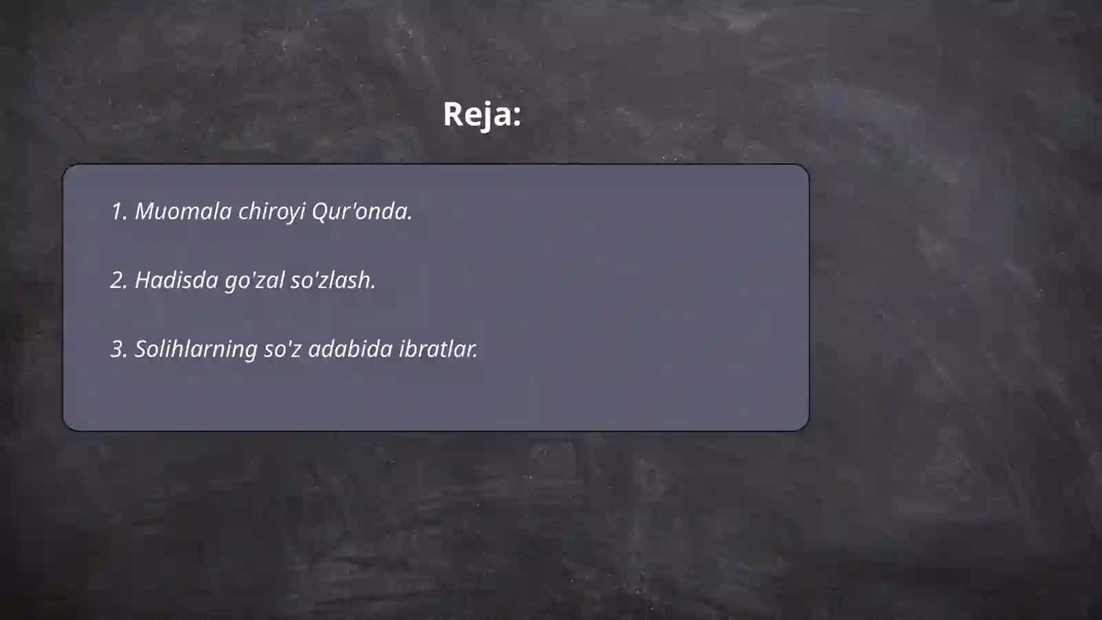 Muomala chiroyli so'zlar Qur'oni va Hadisda 2