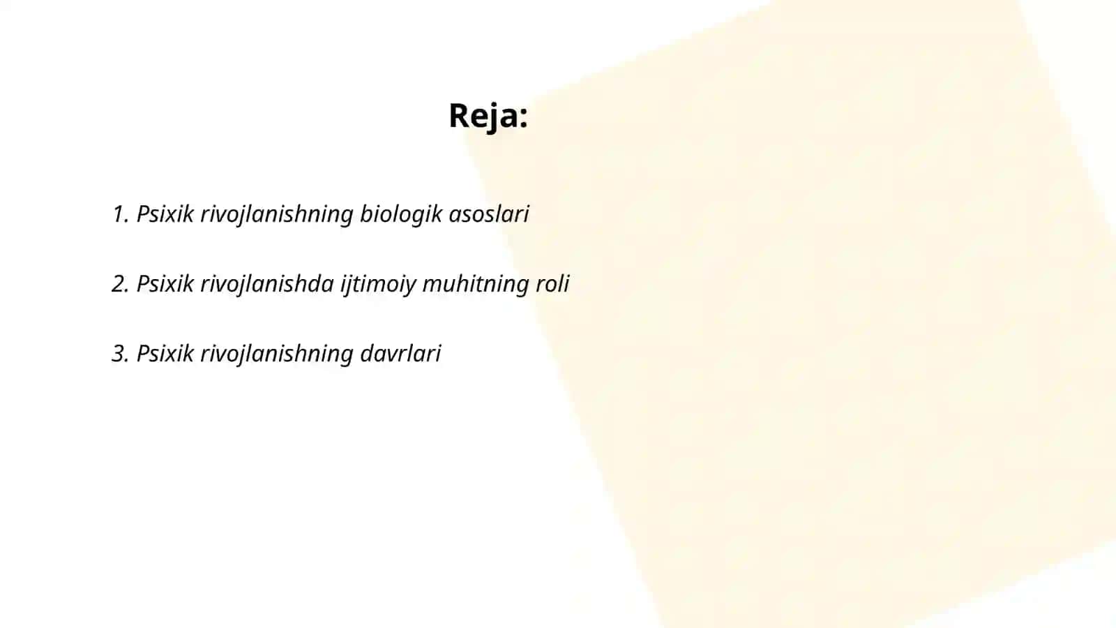 Psixik rivojlanishing asosiy qonuniyatlari 2
