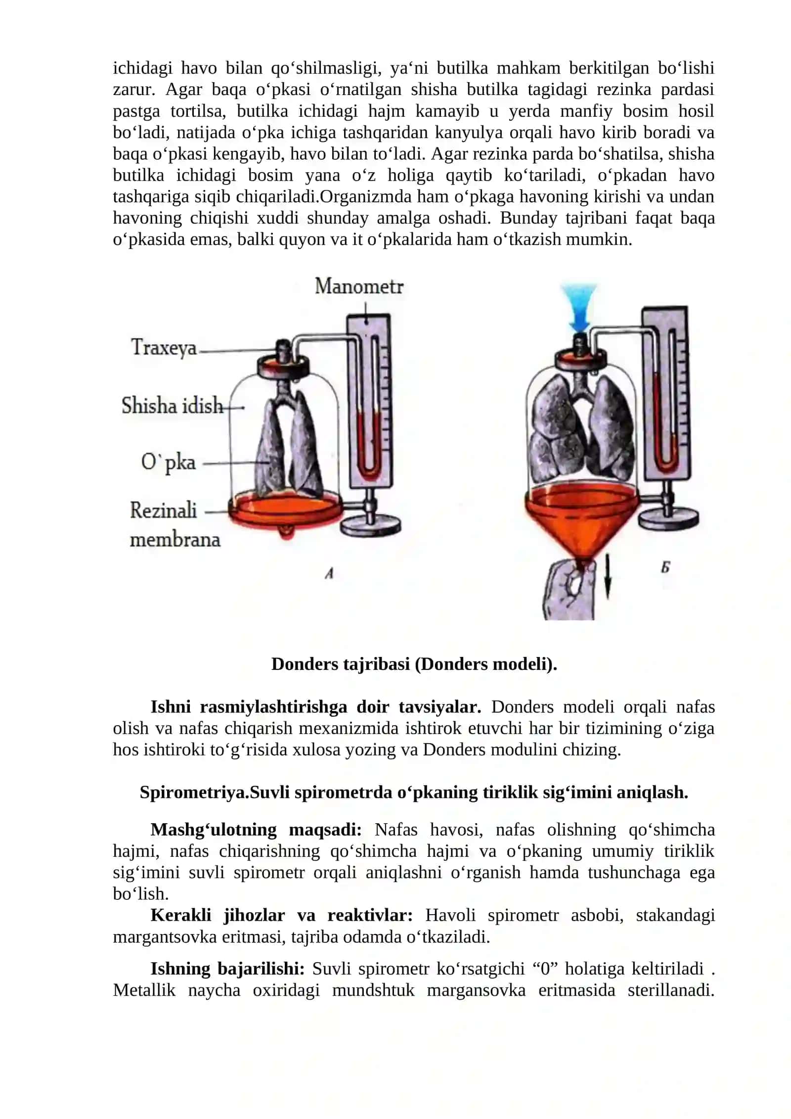 Nafas olish va chiqarish modeli (Donders tajibasi) 2