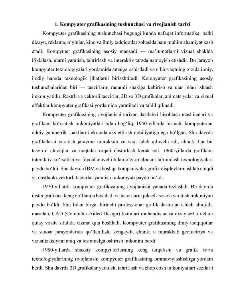 Kompyuter grafikasining dasturiy ta’minoti 2