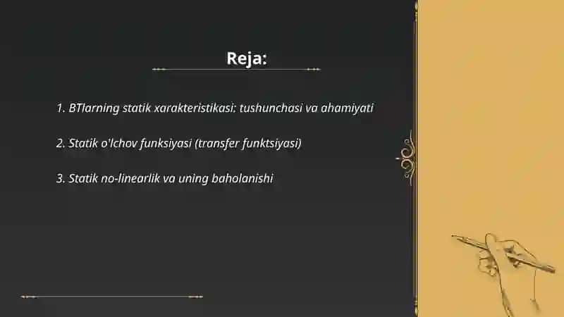 BTlarning statik xarakteristikalari 2