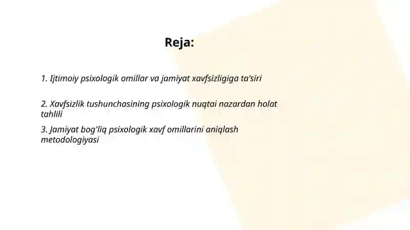 ljtimoiy psixologiya va xavfsizlik muammolari 2