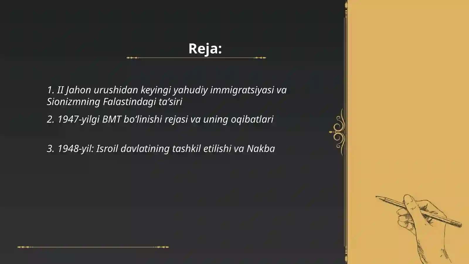 Falastin va Isroil 2-jahon urushidan to hozirgacha 2