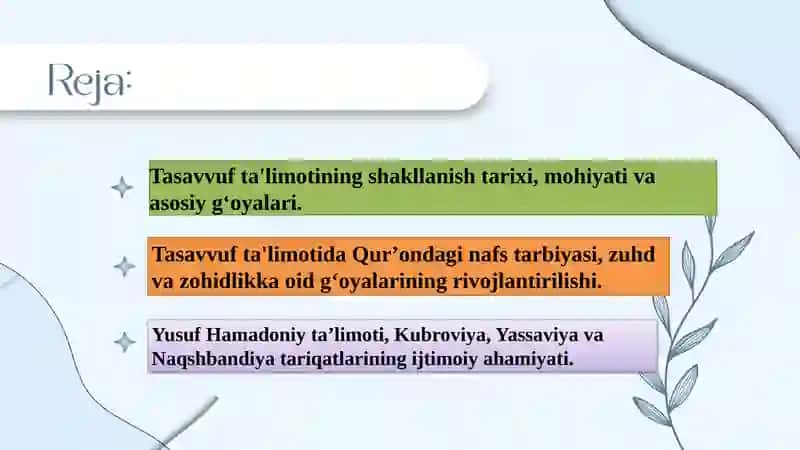 TASAVVUF TA’LIMOTINING SHARQ MADANIYATIGA TA’SIRI 2