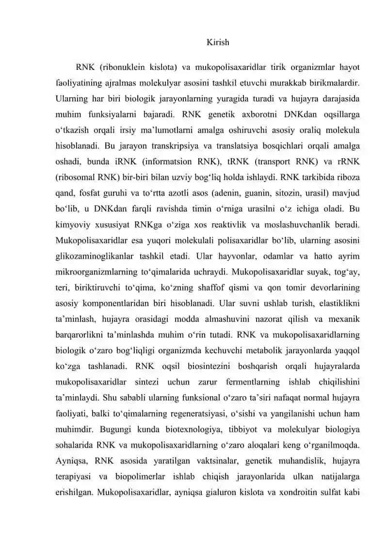 Ribonuklein kislotalar va mukopolisaxaridlar 2