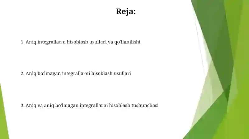 Aniq va aniqmas integrallarni hisoblash 2