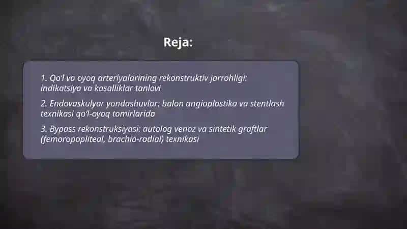 Zamonaviy rekonstruktiv operatsiyalar 2