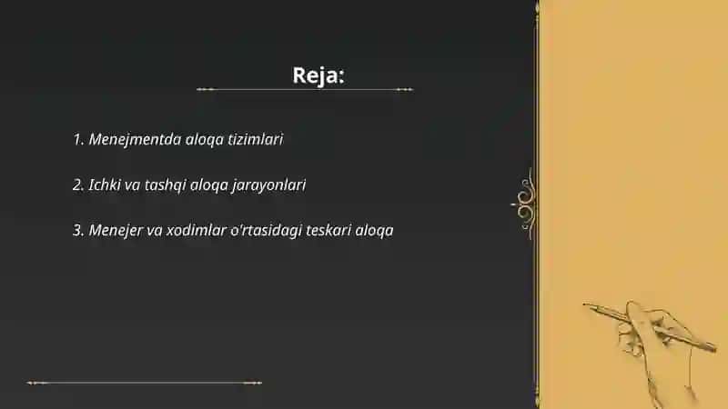Menejmentda tōğridan tōğri va teskari aloqa 2