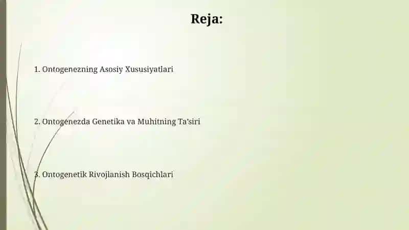 Ontagenezning rivojlanish hususiyatlari (glossariylar to'plash) 2