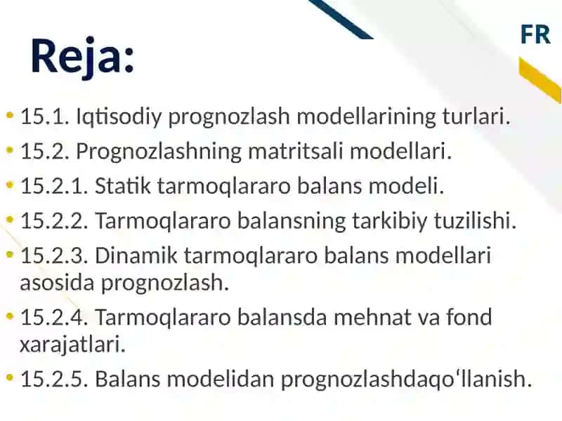 MAKROIQTISODIY PROGNOZLASH MODELLARI 2