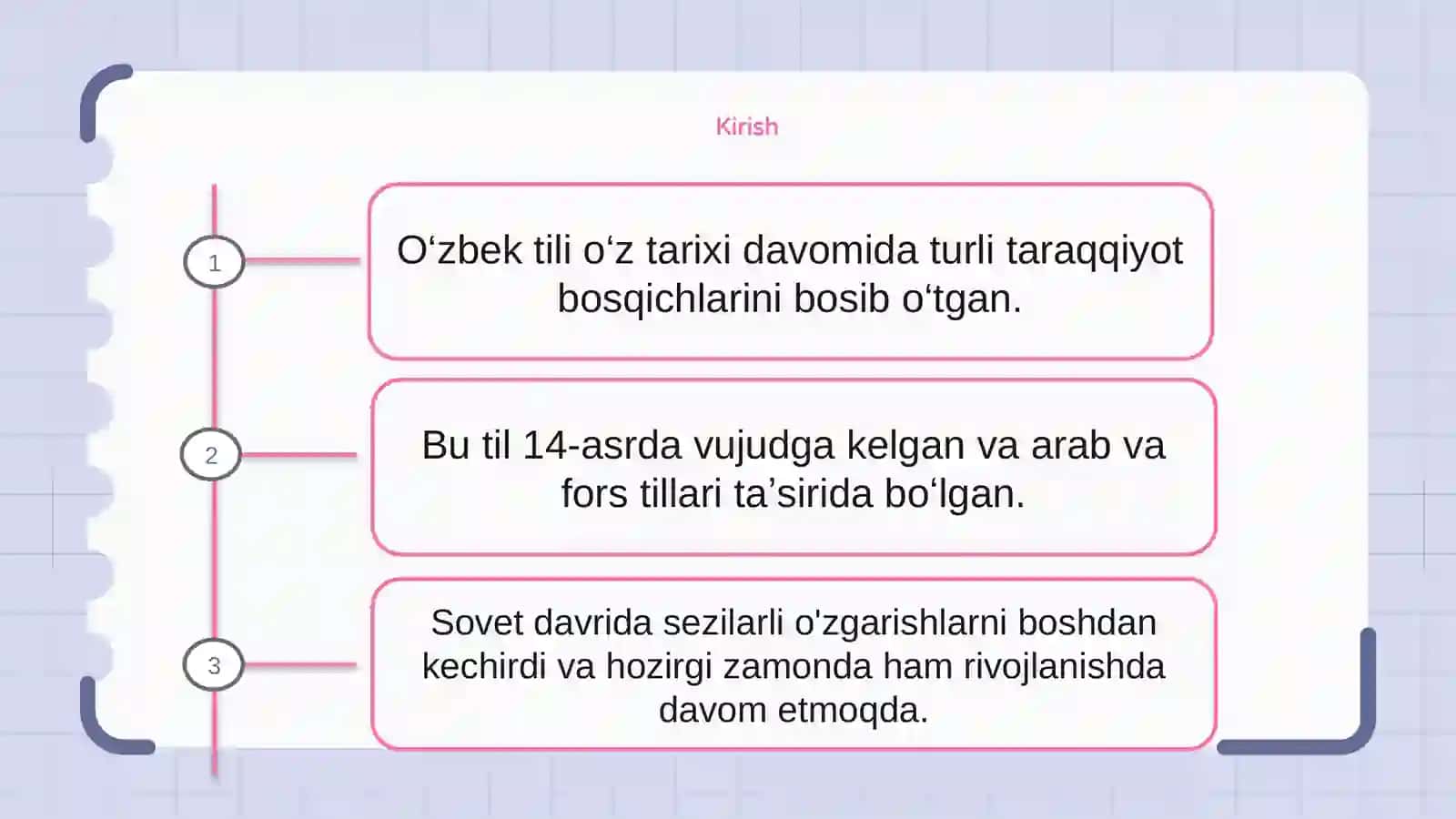 O'zbek  tilining taraqqiyot bosqichlari 2