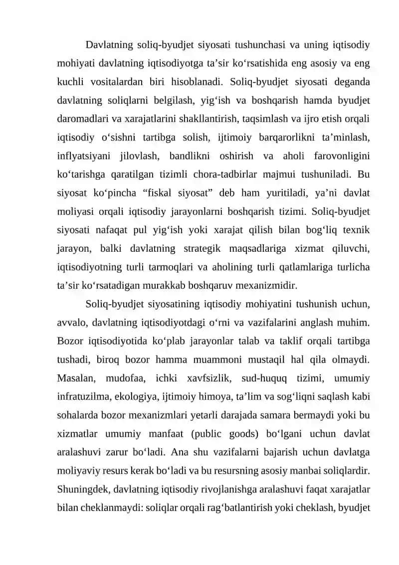 Davlatning soliq-byudjet siyosati 2