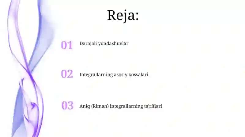 Aniq integral (Riman integrali) 2