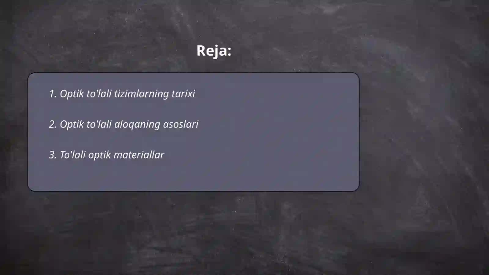 Optik to'lali tizimlar 2