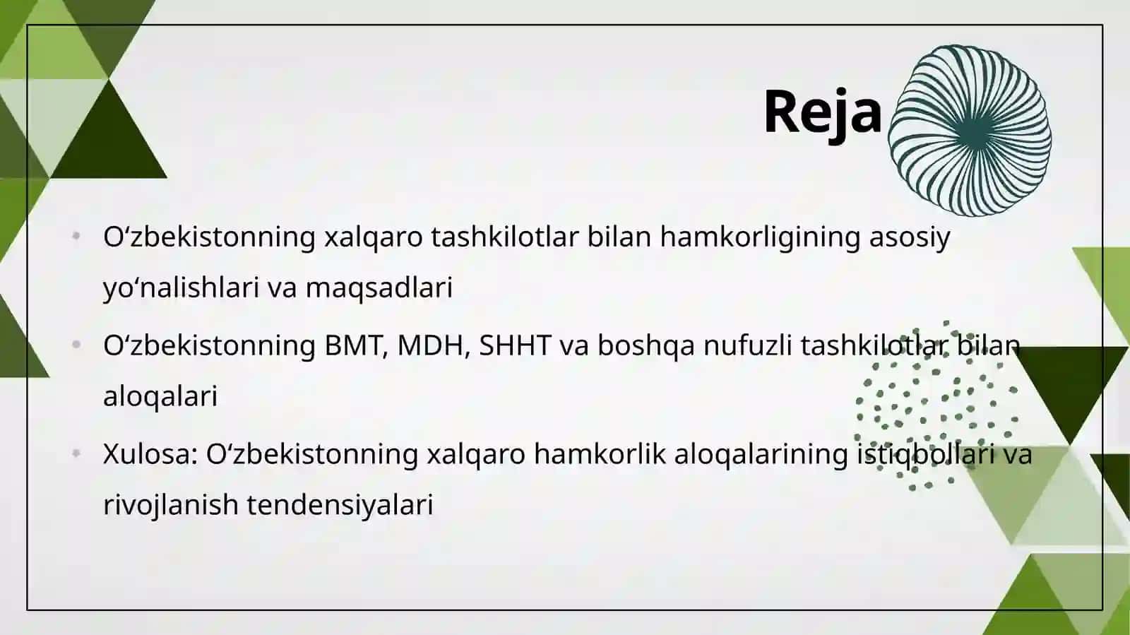 Oʻzbekistonning xalqaro tashkilotlar bilan hamkorligi 2