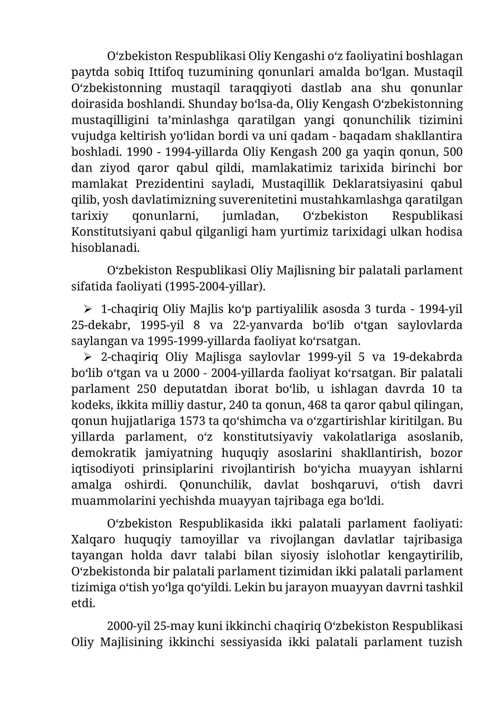 5 - 6 mavzu. O‘zbekistonda demokratik, fuqarolik jamiyati asoslarining shakllanishi, amalga oshirilgan siyosiy islohotlar 2