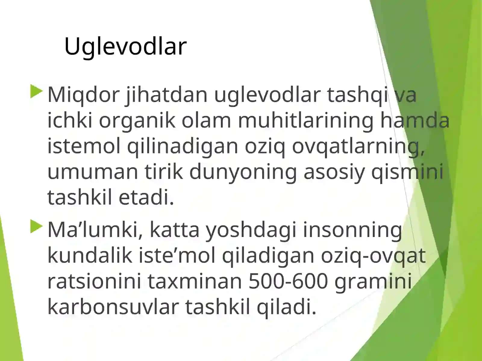 Uglavodlar almashinuvining buzulishi 2