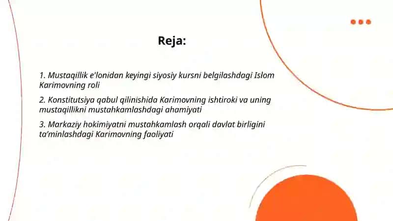 Birinchi prezident Islom Karimovning mustaqillikni mustahkamlashdagi roli 2