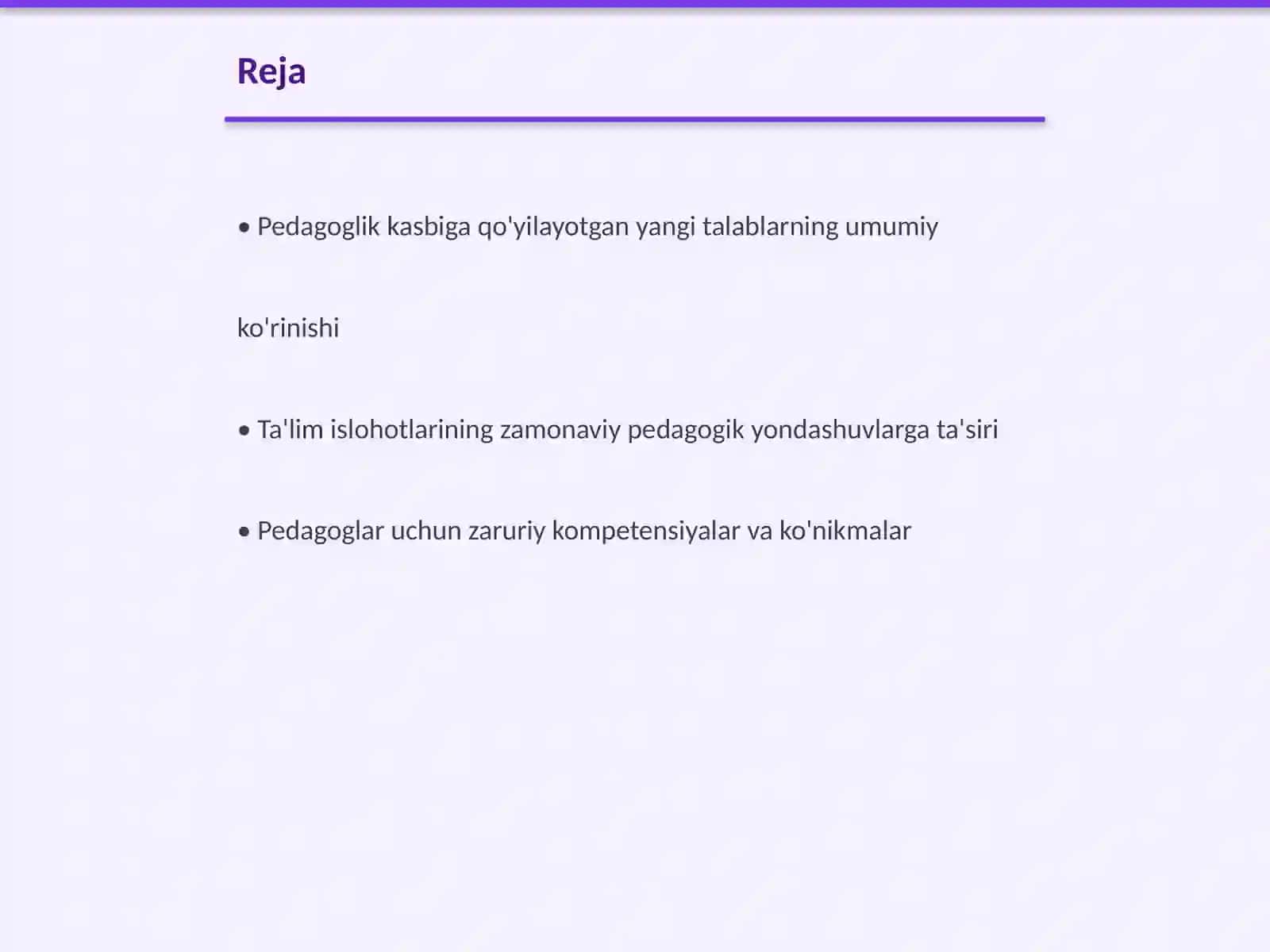 Ta‘lim sohasidagi islohotlar pedagoglik kasbiga qo'yilayotgan talablar 2