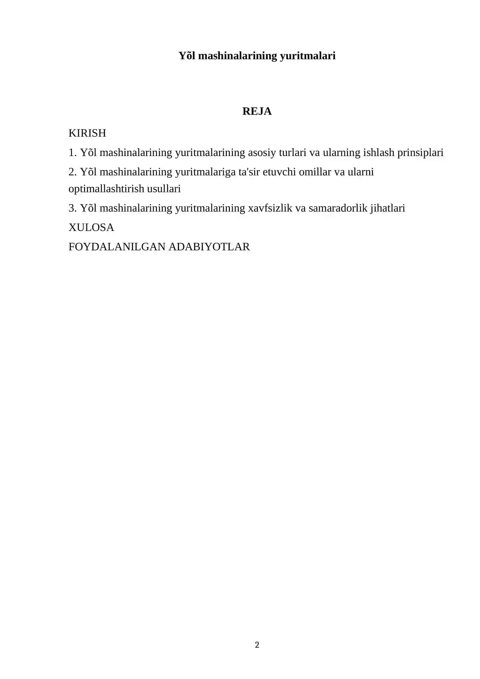 Yõl mashinalarining yuritmalari 2