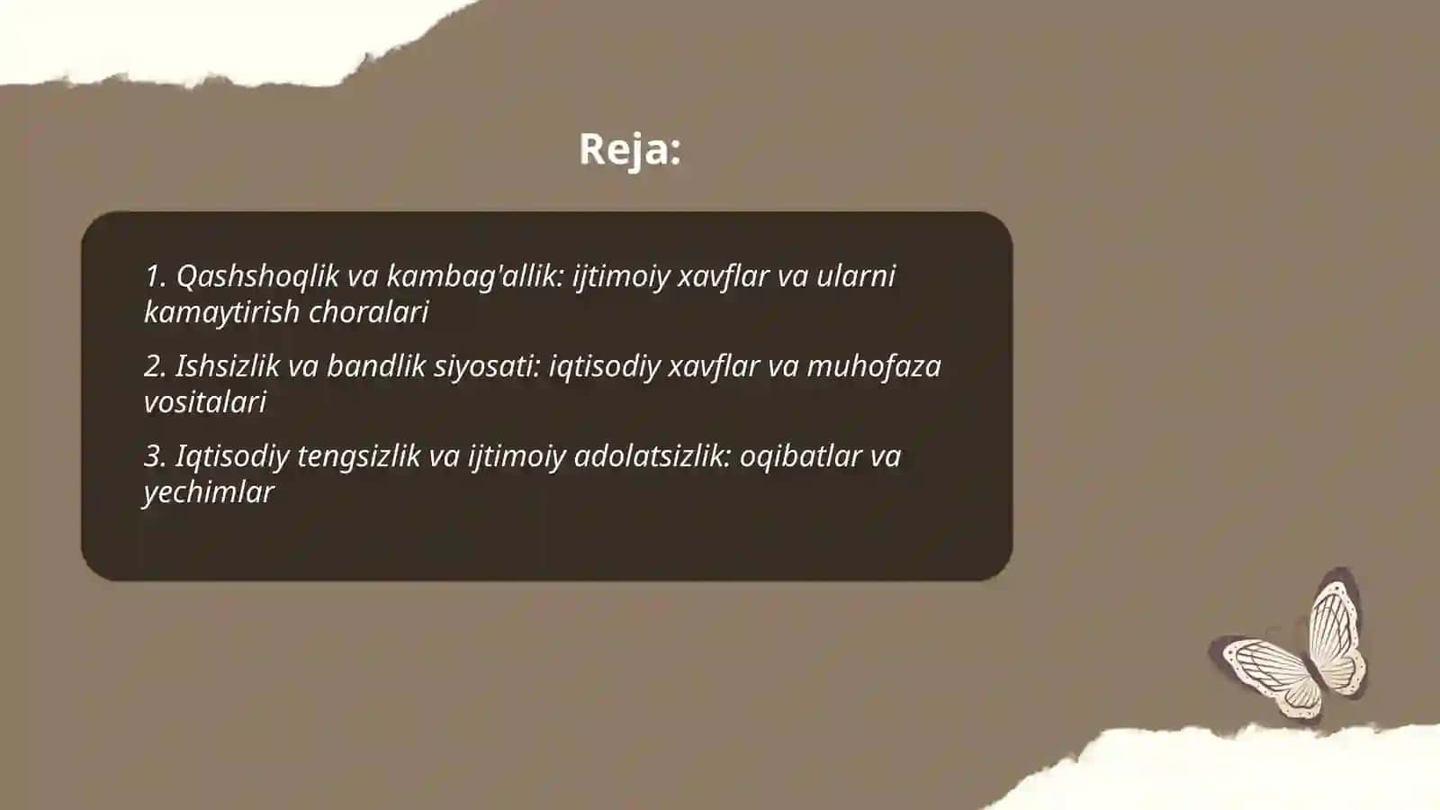 Ijtimoiy va iqtisodiy xavflar va ulardan muhofazalanish masalalari 2