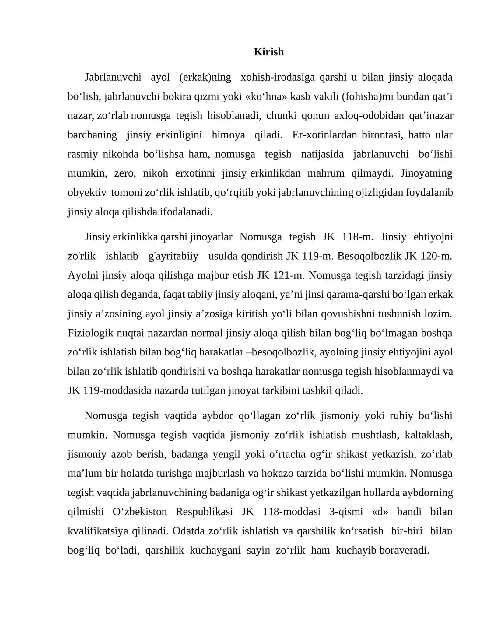 JINSIY ERKINLIKKA QARSHI JINOYATLAR 2