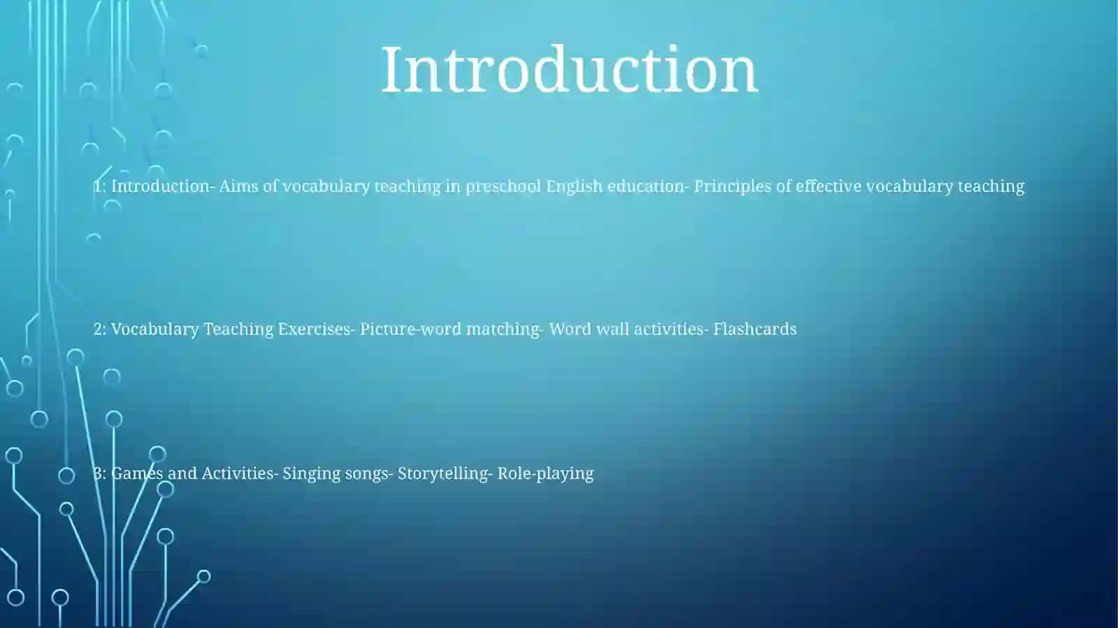 Vocabulary Teaching Exercises In Teaching English To Preschool Children 2