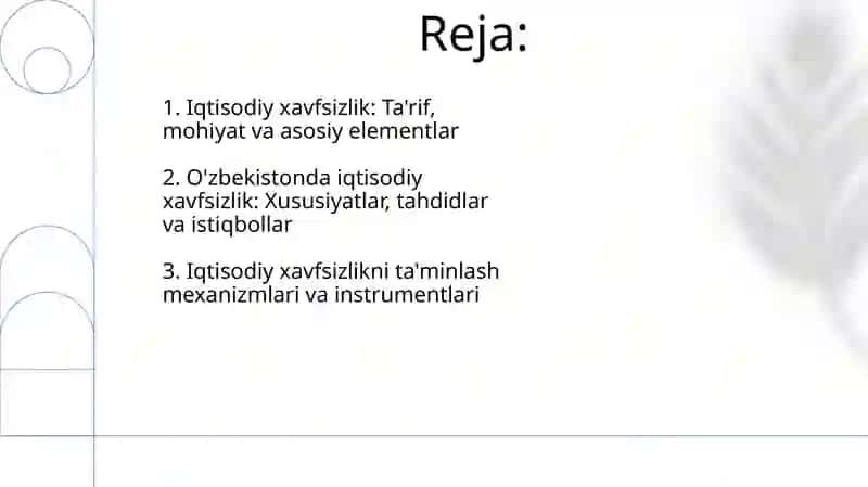 Iqtisodiy xavfsizlik kontseptsiyasi 2