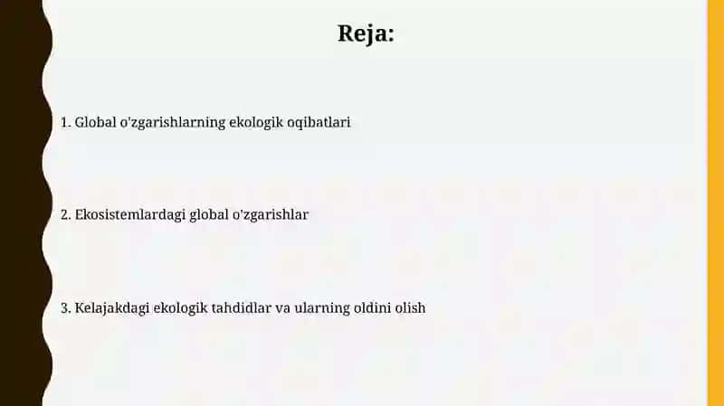 Ekosistemalardagi global oʻzgarishlar 2