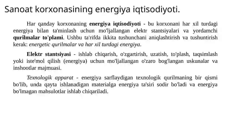 Sanoatkorxonasi iqtisodiyoti va energiyasi 2
