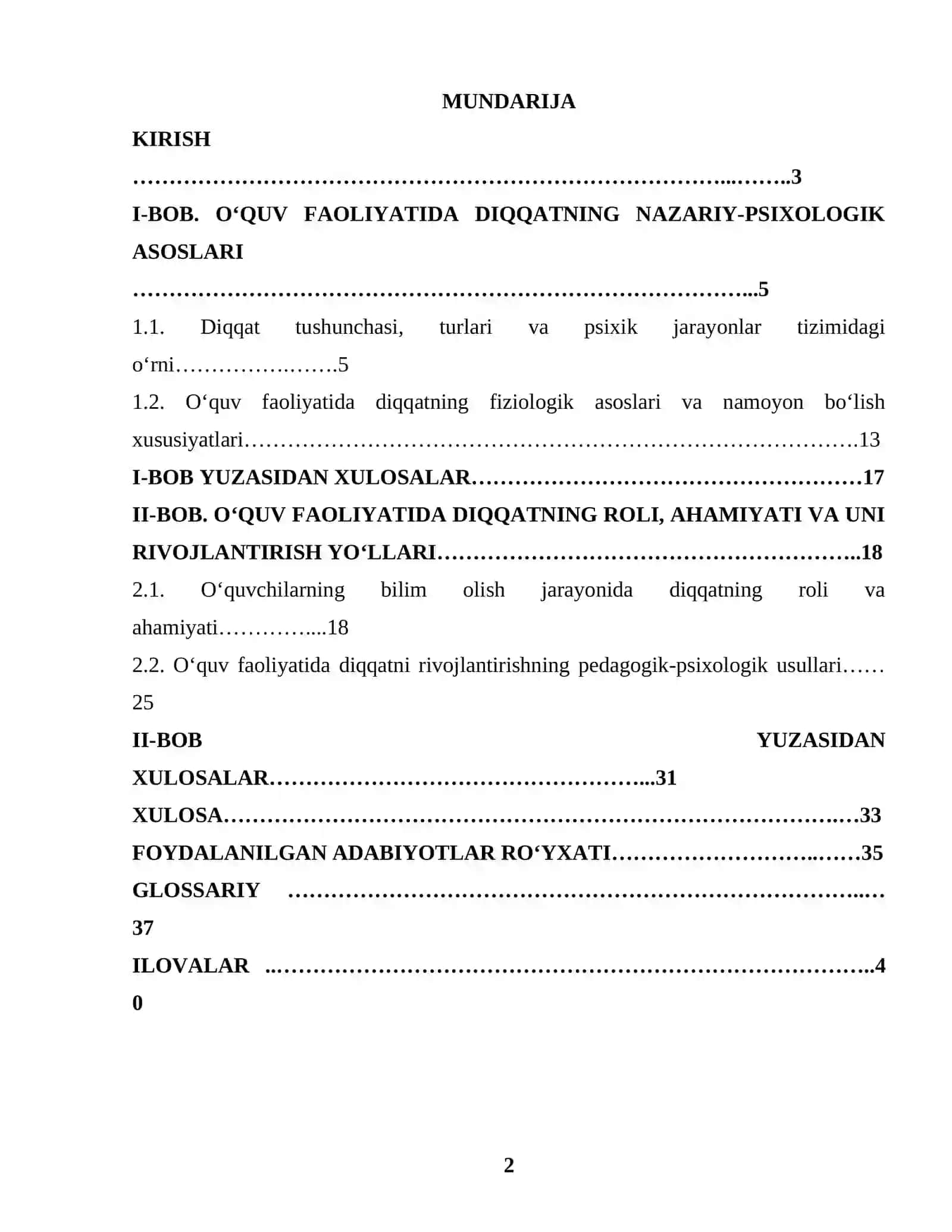 O‘QUV FAOLIYATIDA DIQQATNING ROLI VA AHAMIYATI 2