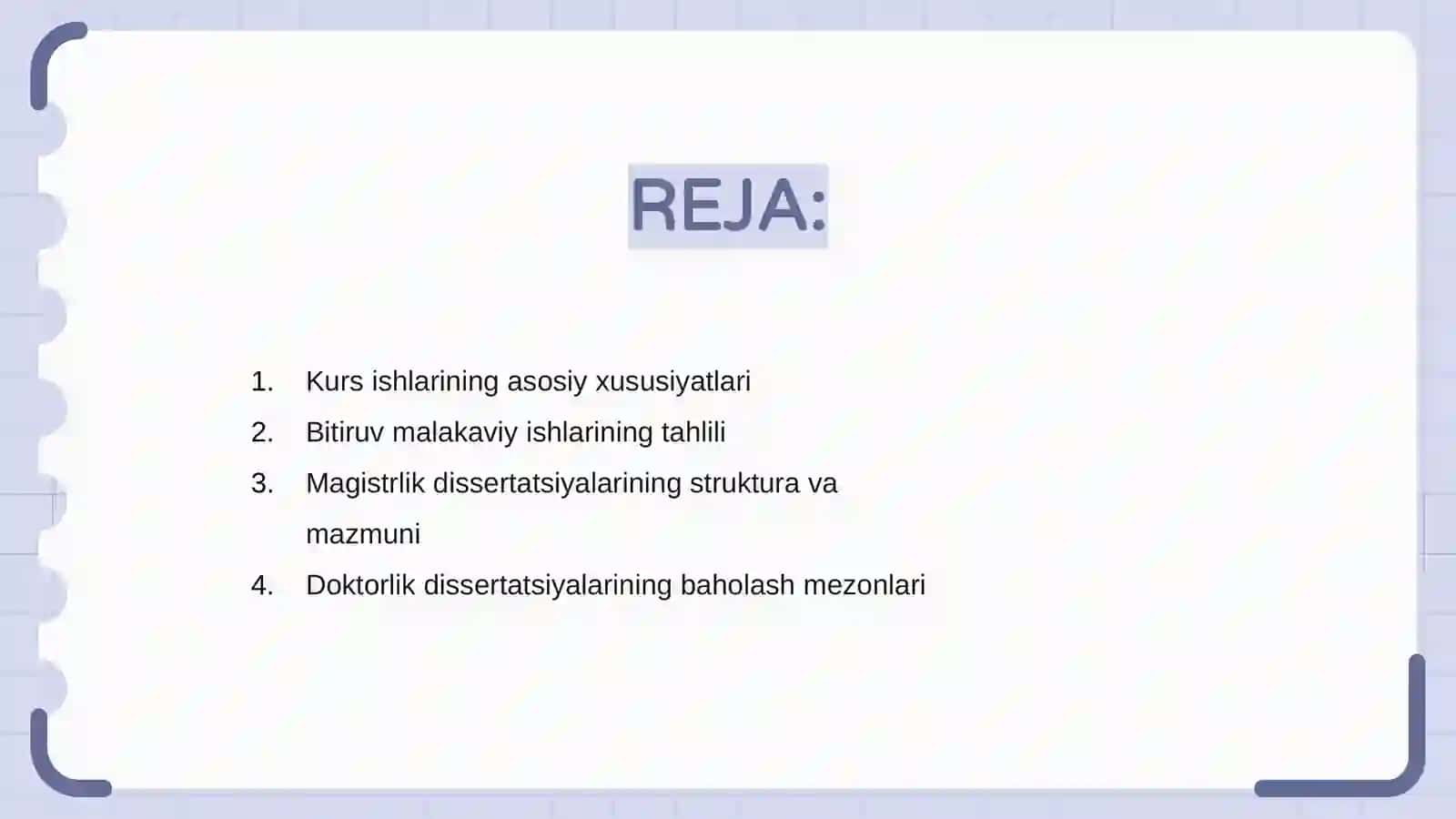 Kurs ishlarining asosiy xususiyatlari 2