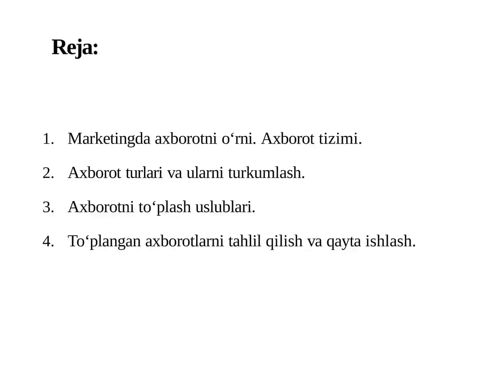 MARKETING FAOLIYATINI AXBOROT BILAN TA’MINLASH 2