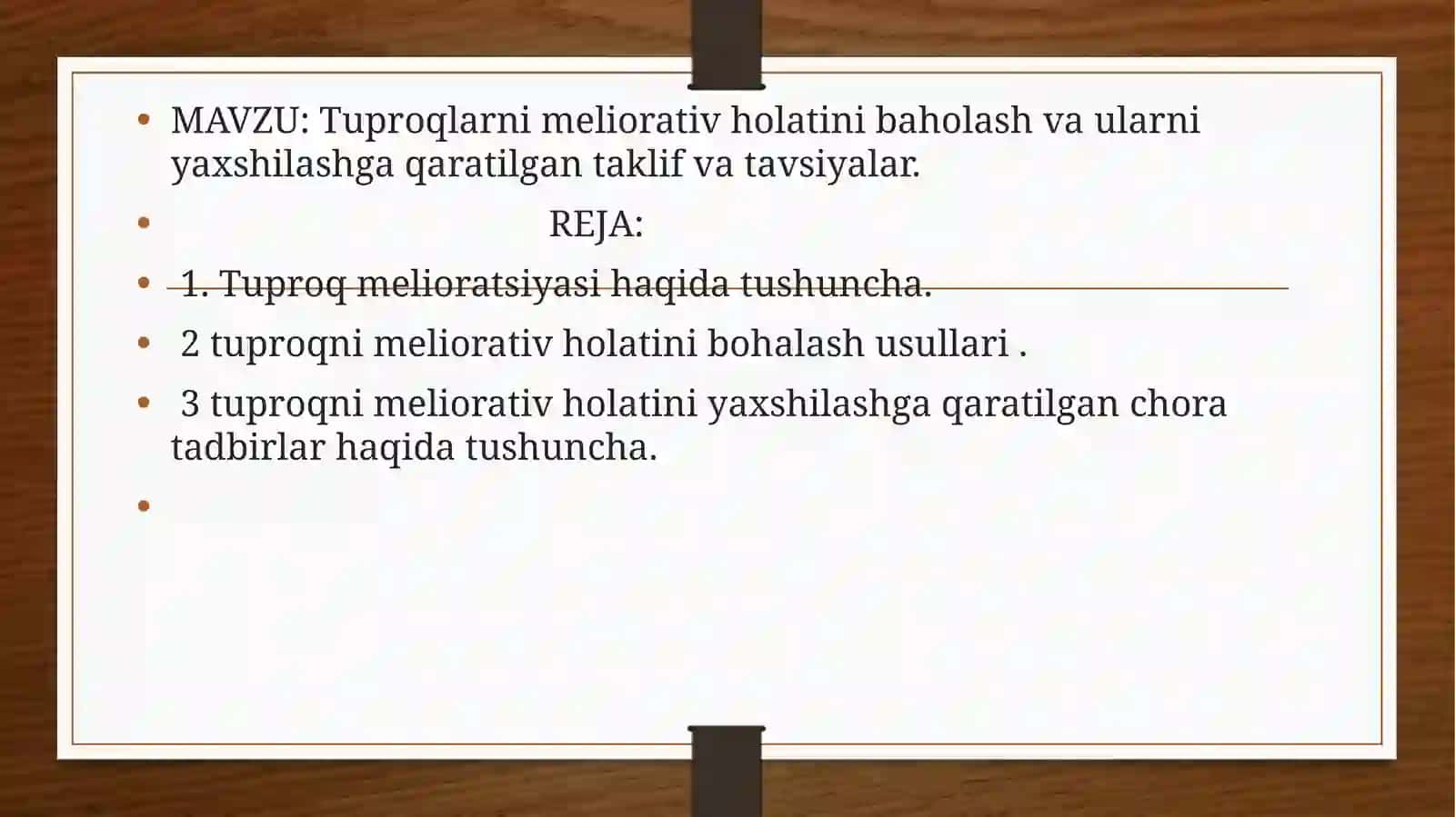 Tuproqlar meliorativ holatini baholash 2