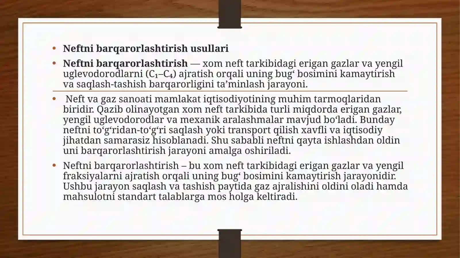 Neftnibarqarorlashtirishusullari 2
