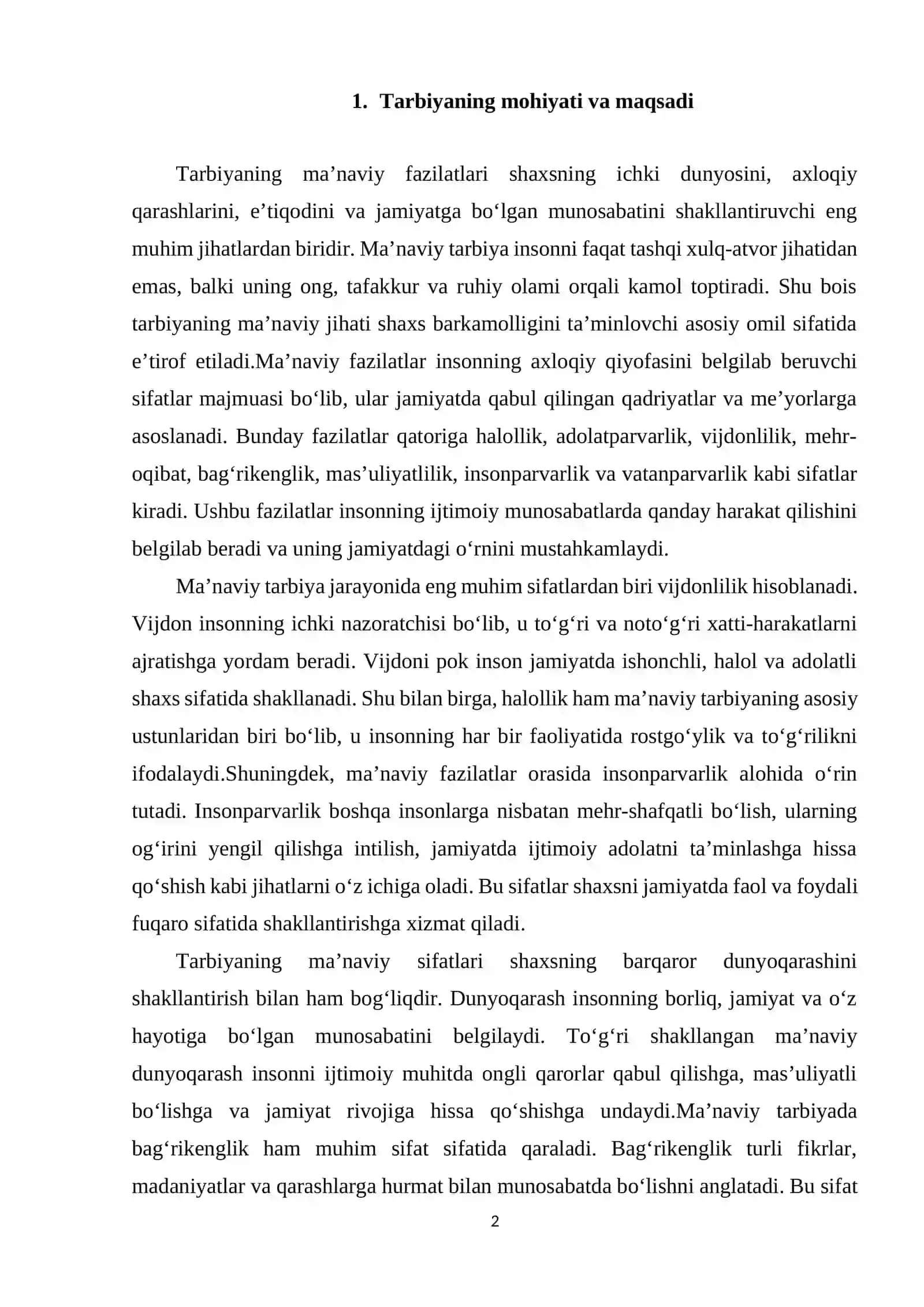 Tarbiyaning ma’naviy fazilatlari va sifatlari 2