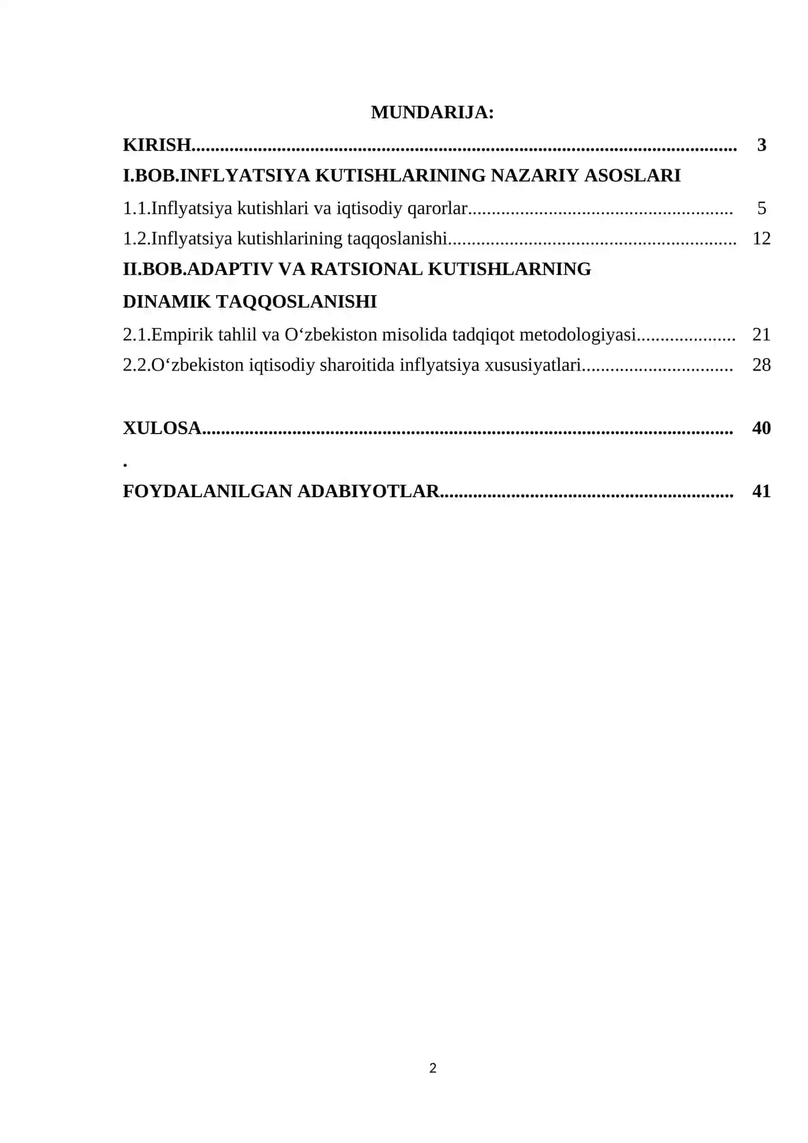 INFLYATSIYA KUTISHLARINING ADAPTIV VA RATSIONAL SHAKLLARI DINAMIKASI 2