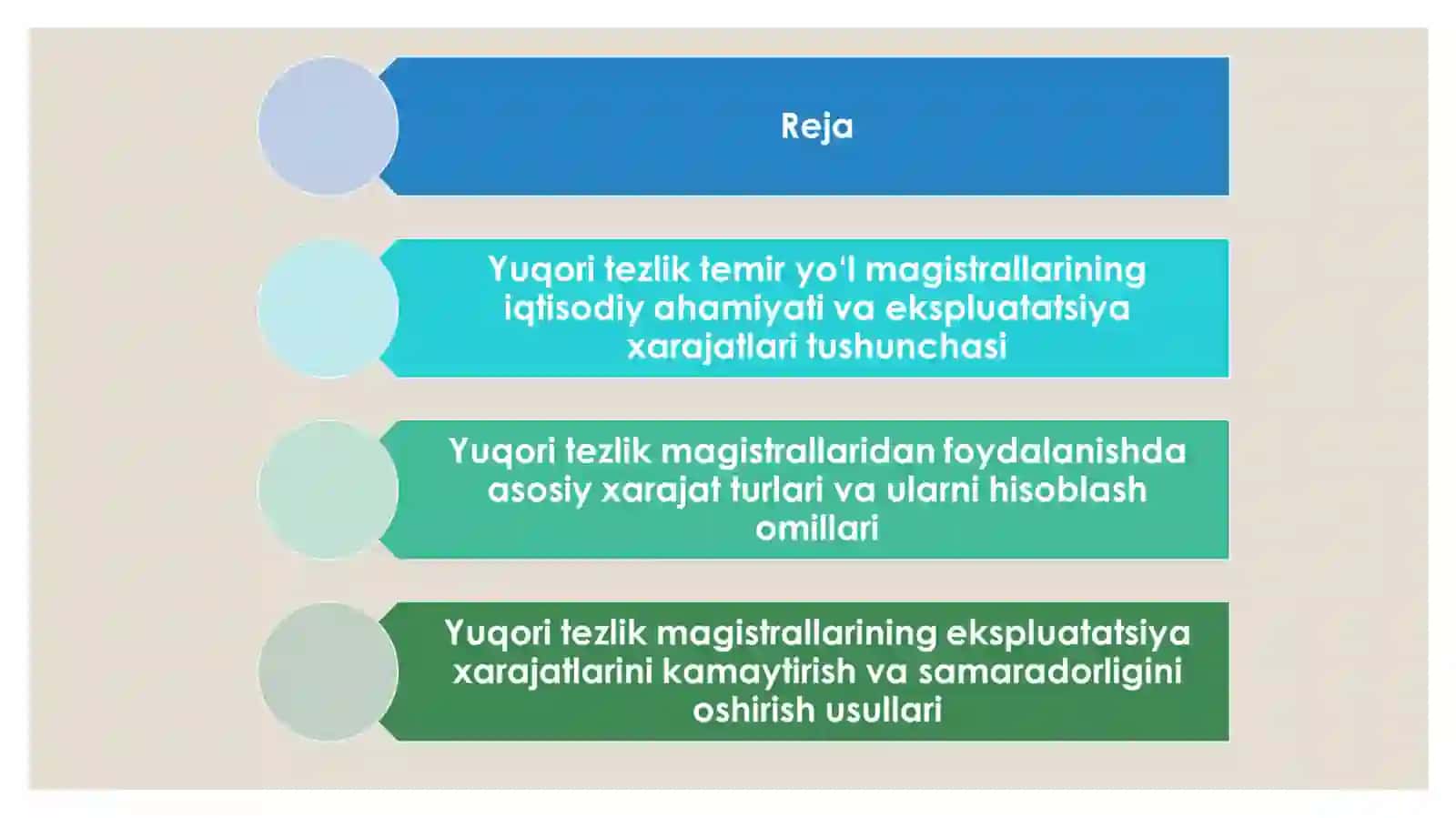 Yuqori tezlik magistrallaridan foydalanishda harajatlarni aniqlash 2