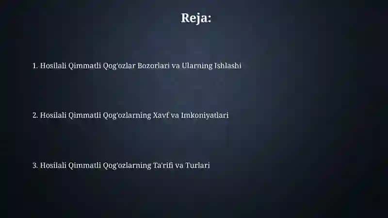 Hosilali Qimmatli Qog'ozlar 2