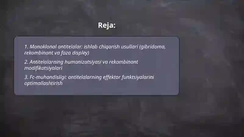 Monoklonal antitelalar va tibbiyot 2
