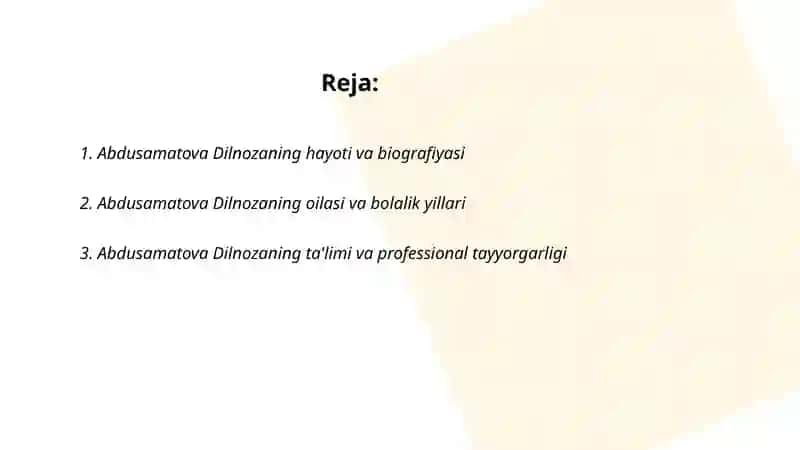 Abdusamatova Dilnoza 2