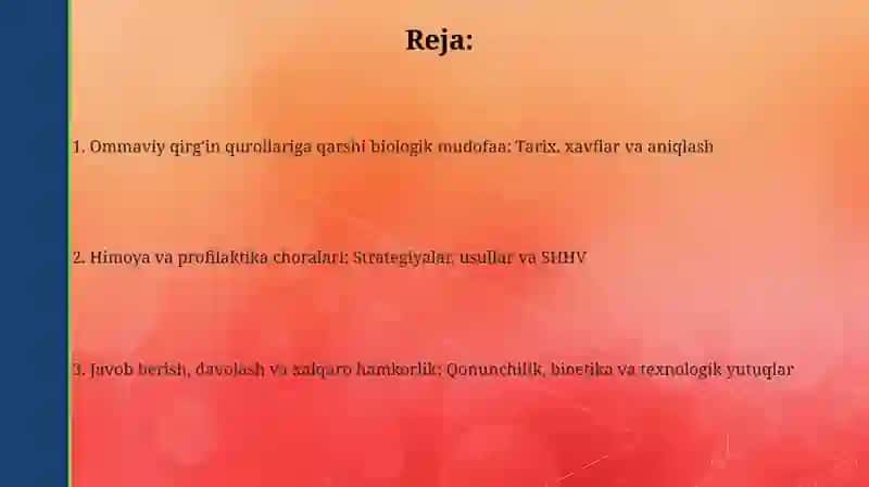 Biologik ommaviy qirğin qurollardan himoyalanish 2