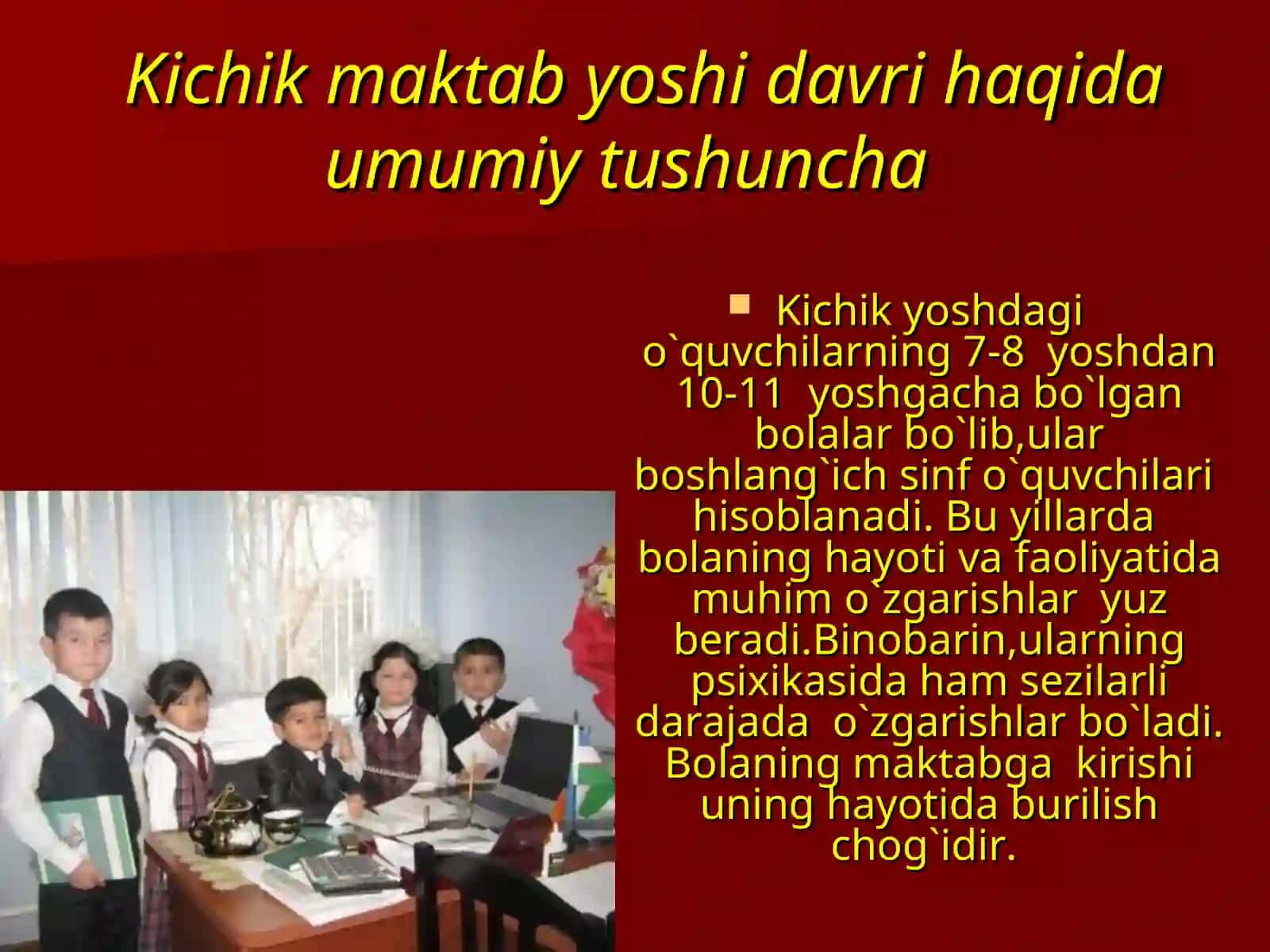 MAKTABGA PSIXOLGIK TAYYORGARLIK MUAMOSI YUZASIDAZN NAZARIY HAMDA AMALIY BILMLARNI SHAKLANTRISH 2