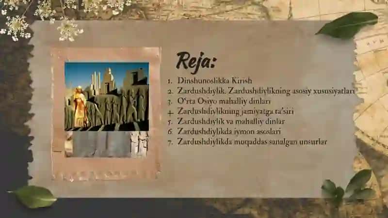 Dinshunoslik fani va Zardushdiylik dini / Mustaqil ish 2