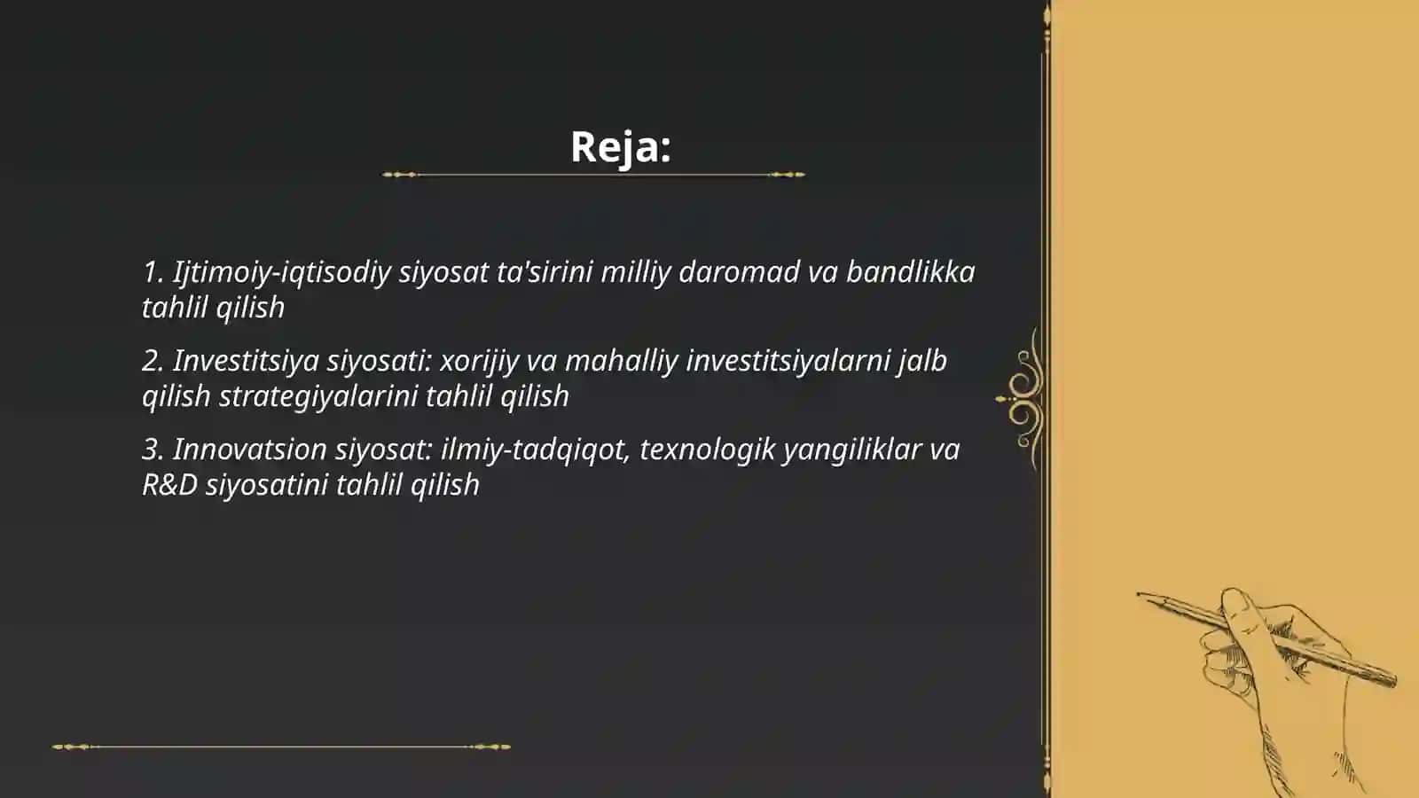 O'zbekiston Respublikasining iqtisodiy siyosati tahlili 2